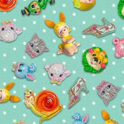 Aqua Retro Baby Animals - I Heart Kitsch