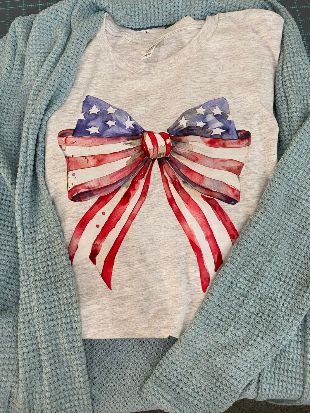 Gray Patriotic Bow T-Shirt