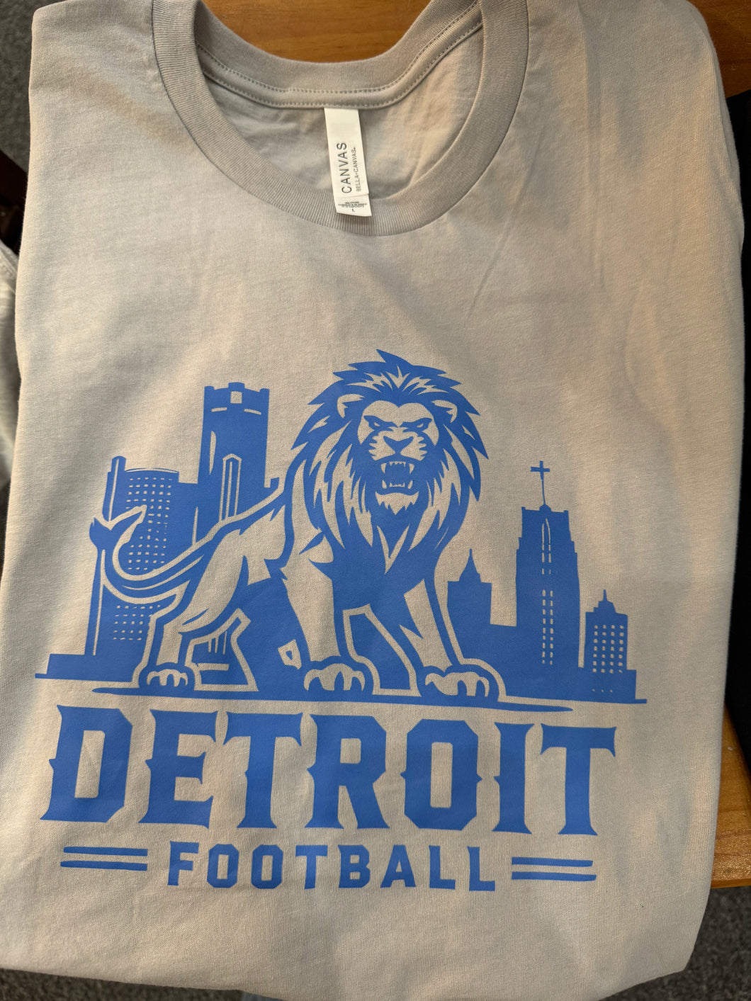 Detroit Football T-Shirt Gray