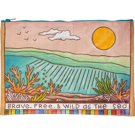 Brave Free & Wild As The Sea Zipper Folder