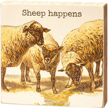 Load image into Gallery viewer, Sheep Happens Block Sign
