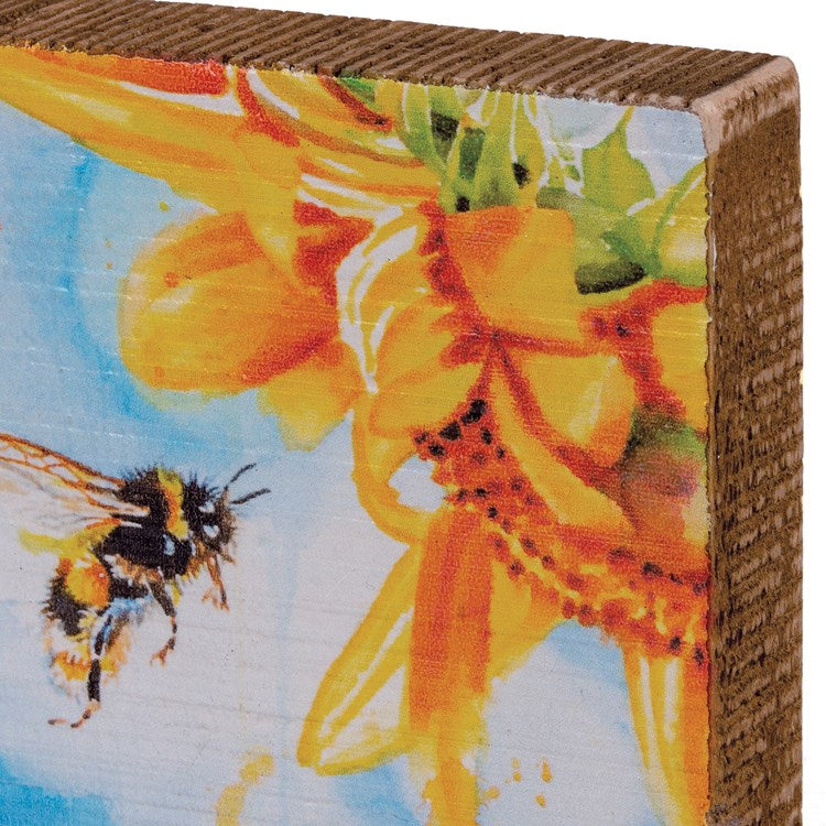 Bee Block Sign Sunflower & Bee Block Sign – Summit St Shop