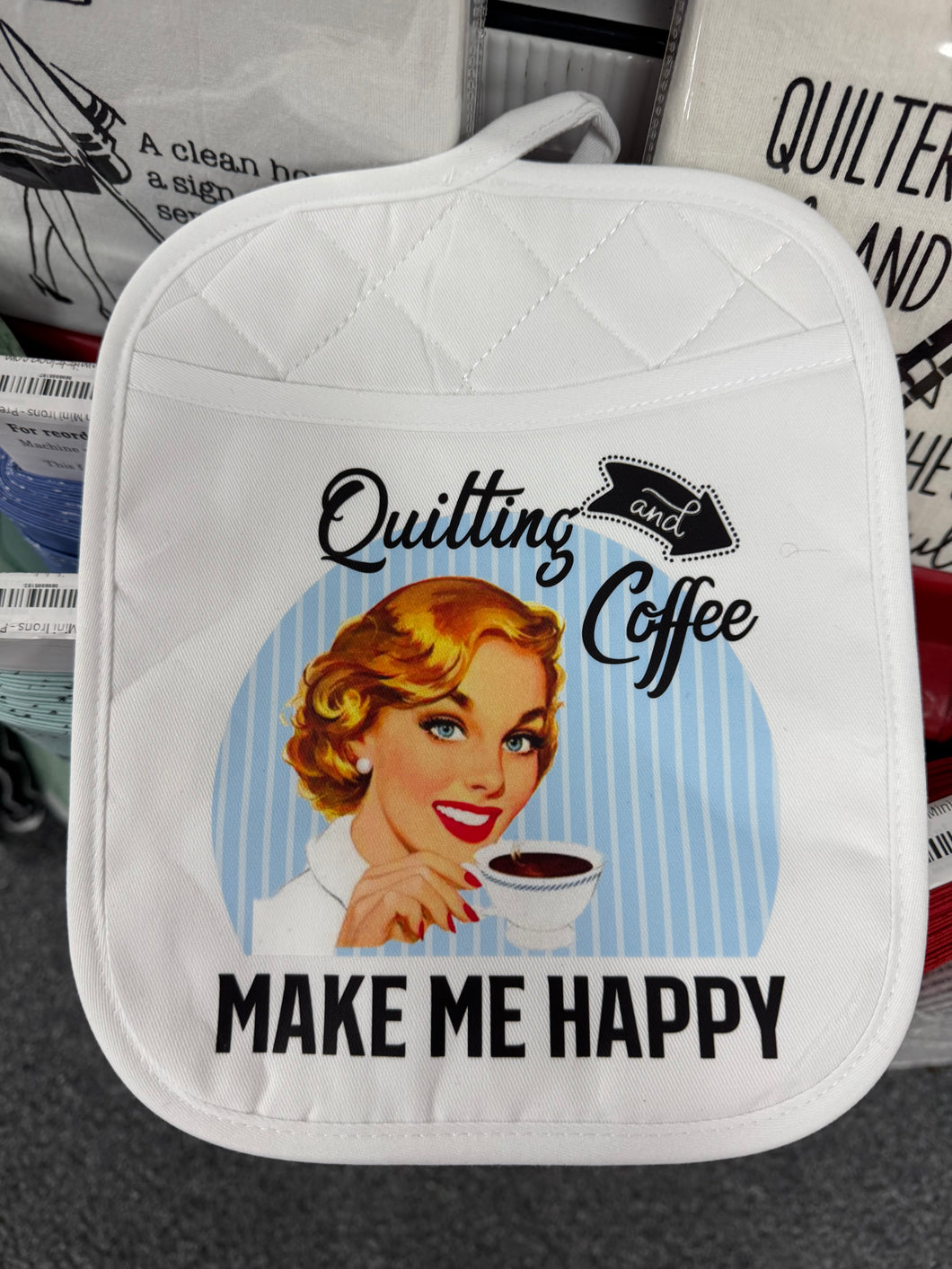 Quilting and Coffee Make Me Happy Pot Holder