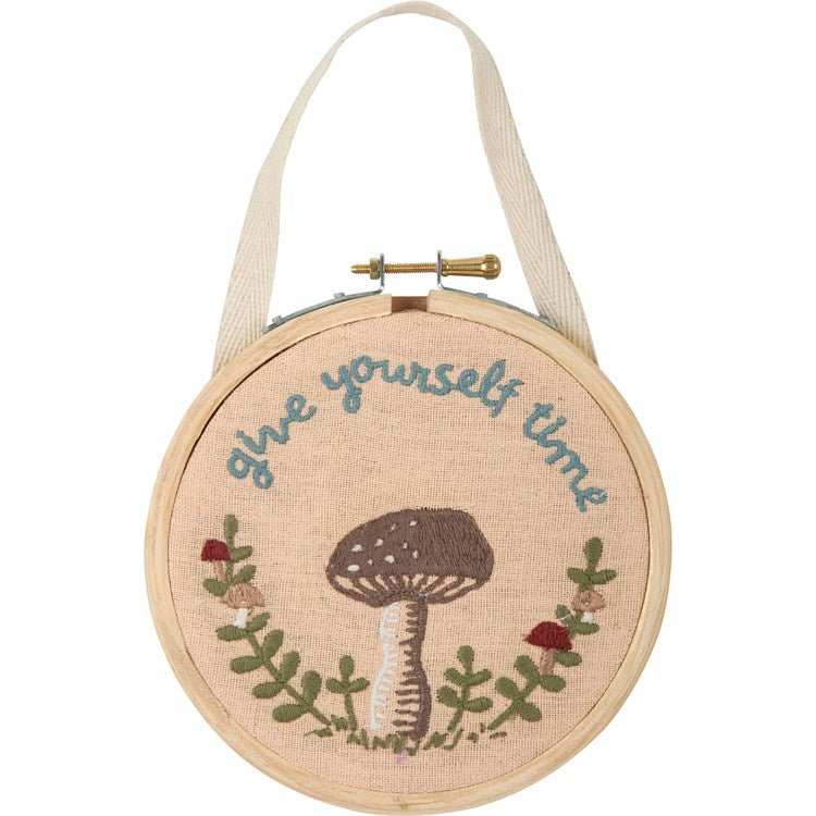Give Yourself Time - Embroidered Hoop