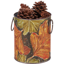 Load image into Gallery viewer, Fall Leaves Metal Bucket

