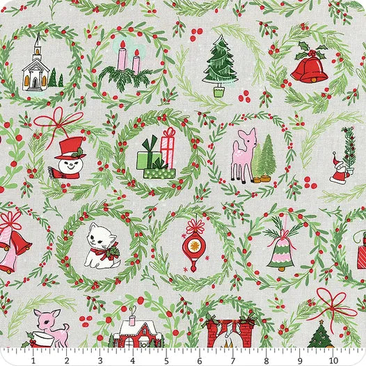Silver Wreaths - Mistletoe & Holly