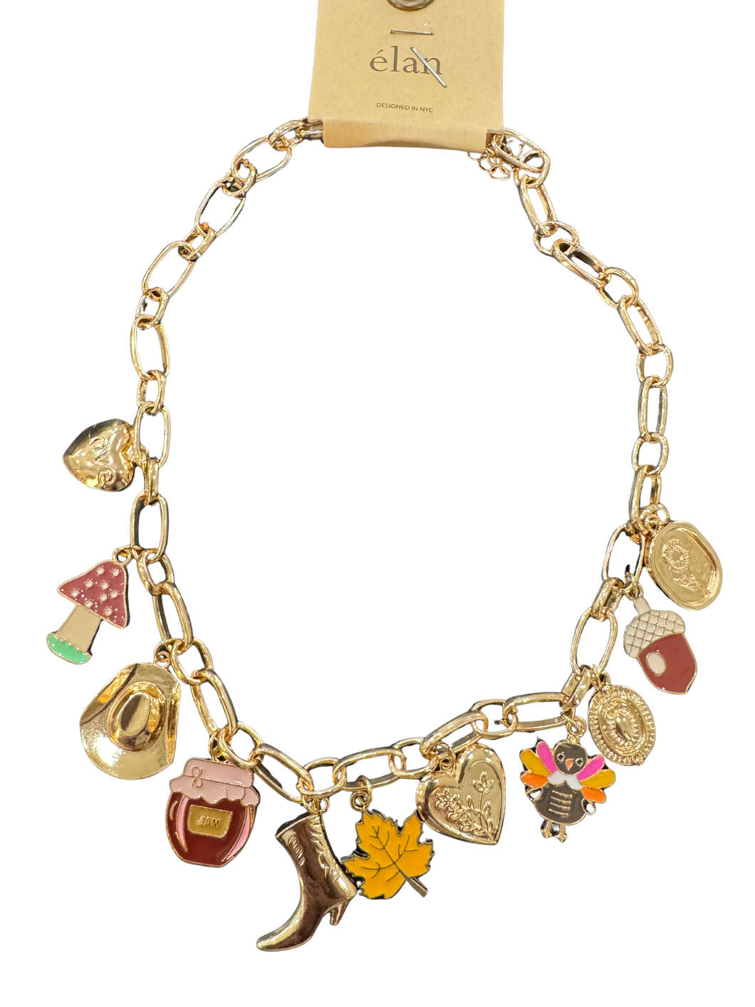 Fall Festival Charm Paperclip Necklace
