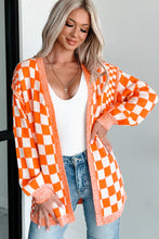 Load image into Gallery viewer, Orange Checkered Cardigan
