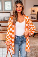 Load image into Gallery viewer, Orange Checkered Cardigan
