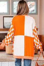 Load image into Gallery viewer, Orange Checkered Cardigan

