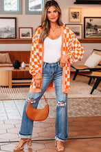 Load image into Gallery viewer, Orange Checkered Cardigan
