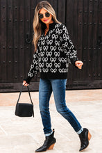 Load image into Gallery viewer, Black Bow Half Zip Sweater
