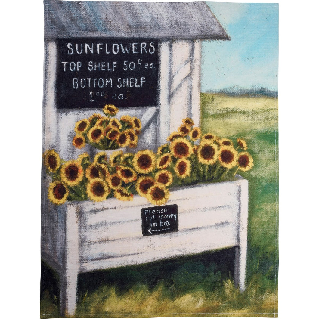Sunflowers For Sale Dish Towel