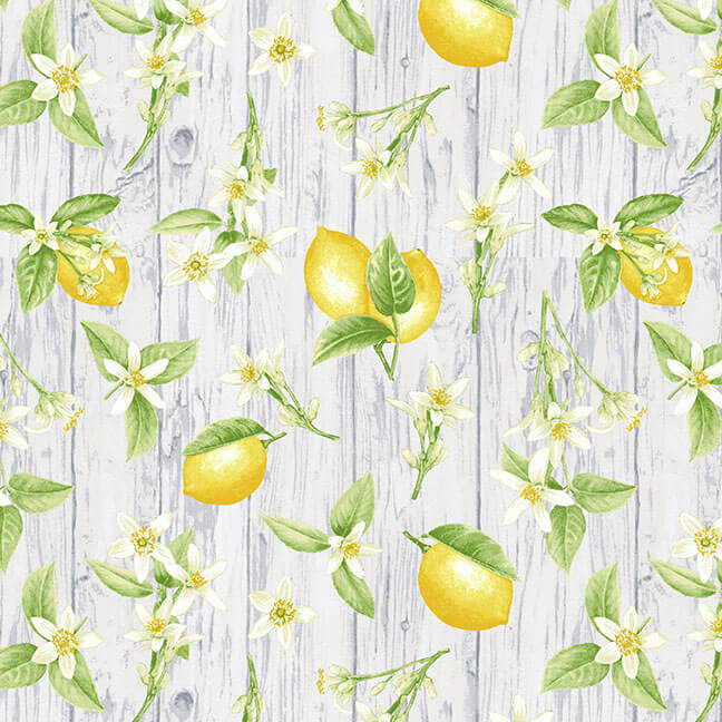 Grey Floral Lemons - Fresh Picked Lemons