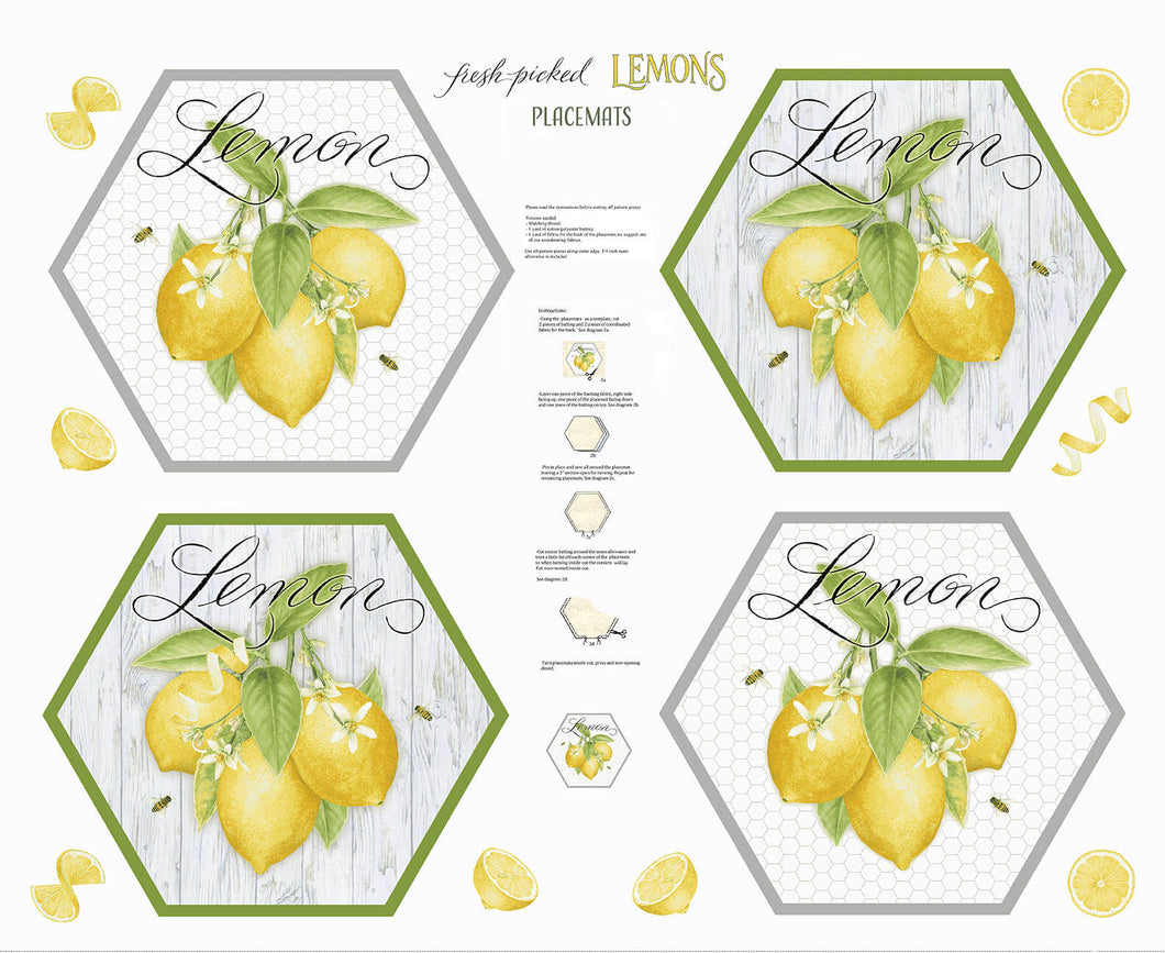 Placemats Panel - Fresh Picked Lemons