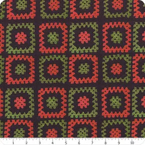 Granny Squares - Red Green Black - Christmas Faire